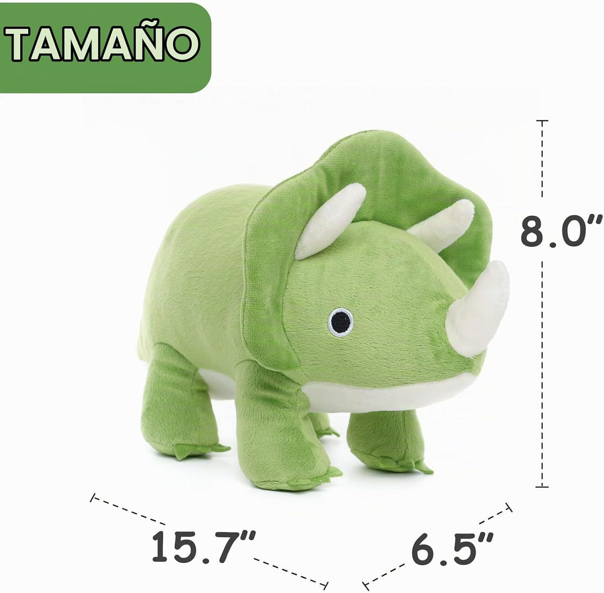 WEIGEDU Dinosaurio Triceratops - Juguetes de peluche, color verde |...
