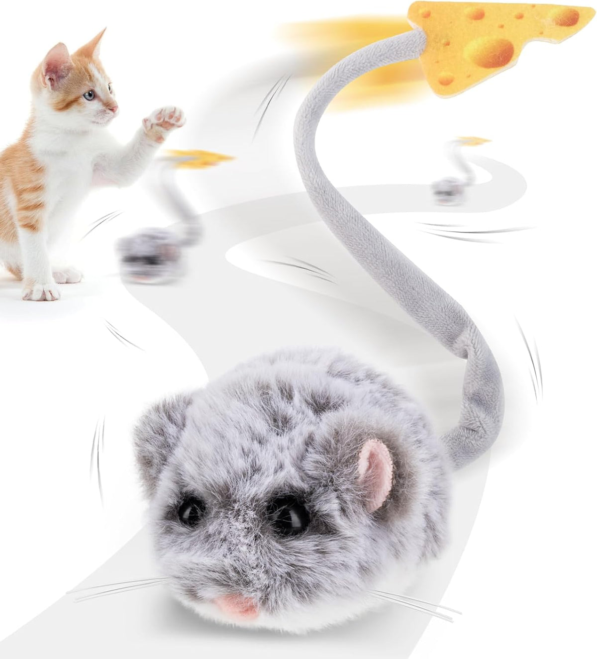Migipaws MigiMouse - Juguete interactivo para gatos con giro de 360...