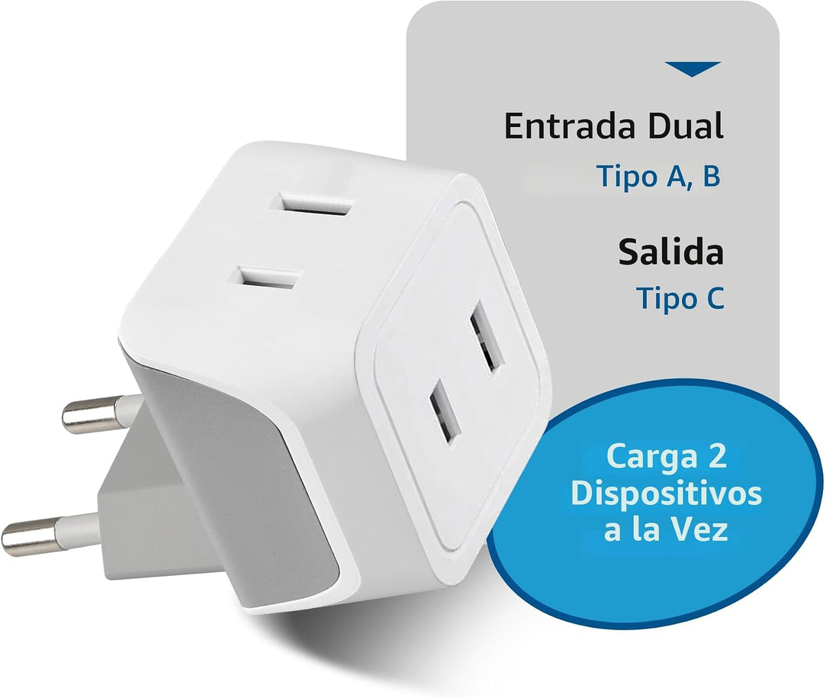 Ceptics Adaptador de Enchufe de Viaje Europeo Adaptador de Energía...