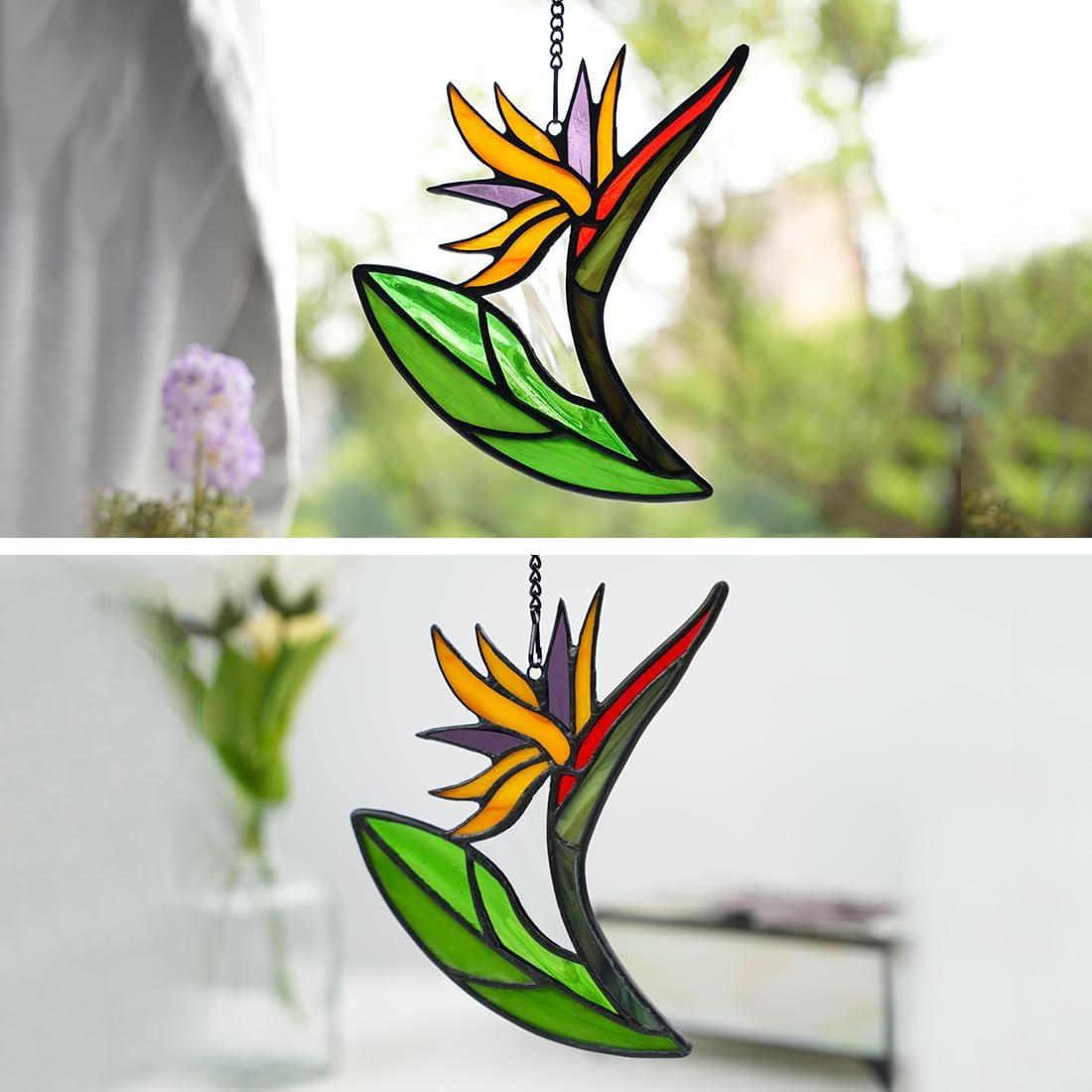 HAOSUM Atrapasoles de cristal decorativo con diseño de pájaro del p...