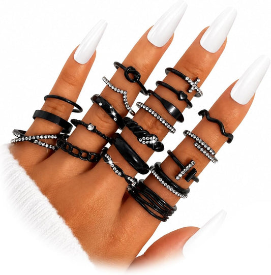 KISS WIFE Anillos apilables de oro para mujer, delicado juego de an...