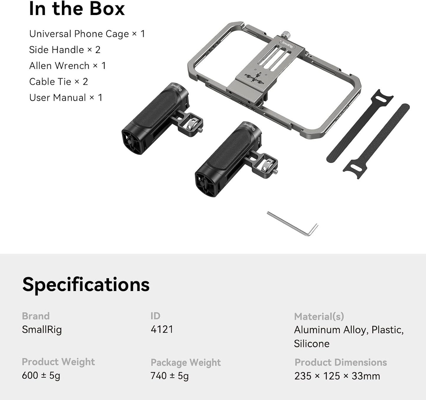 SmallRig Jaula universal para teléfono, kit de aparejo de video par...