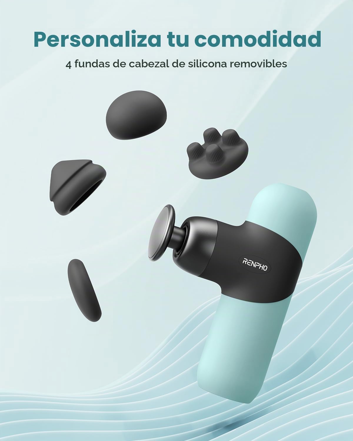 RENPHO Mini pistola de masaje térmico con calor, carcasa de silicon...
