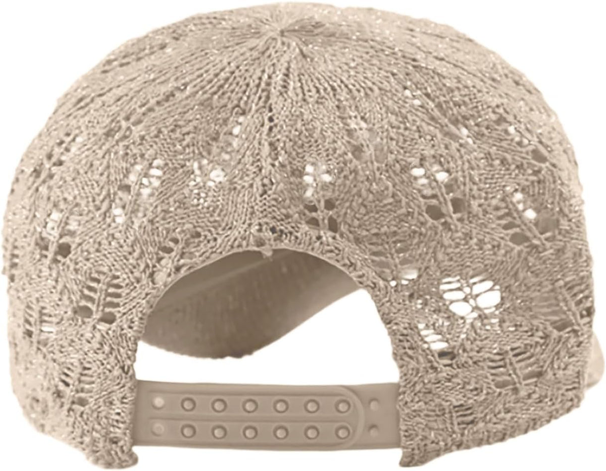 FASHIXD Gorra de béisbol de malla tejida para mujer, gorra de camio...