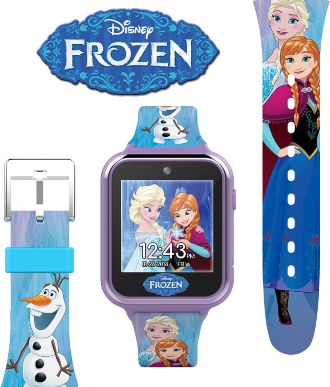 Accutime Reloj inteligente Disney Frozen para niños con cámara para...