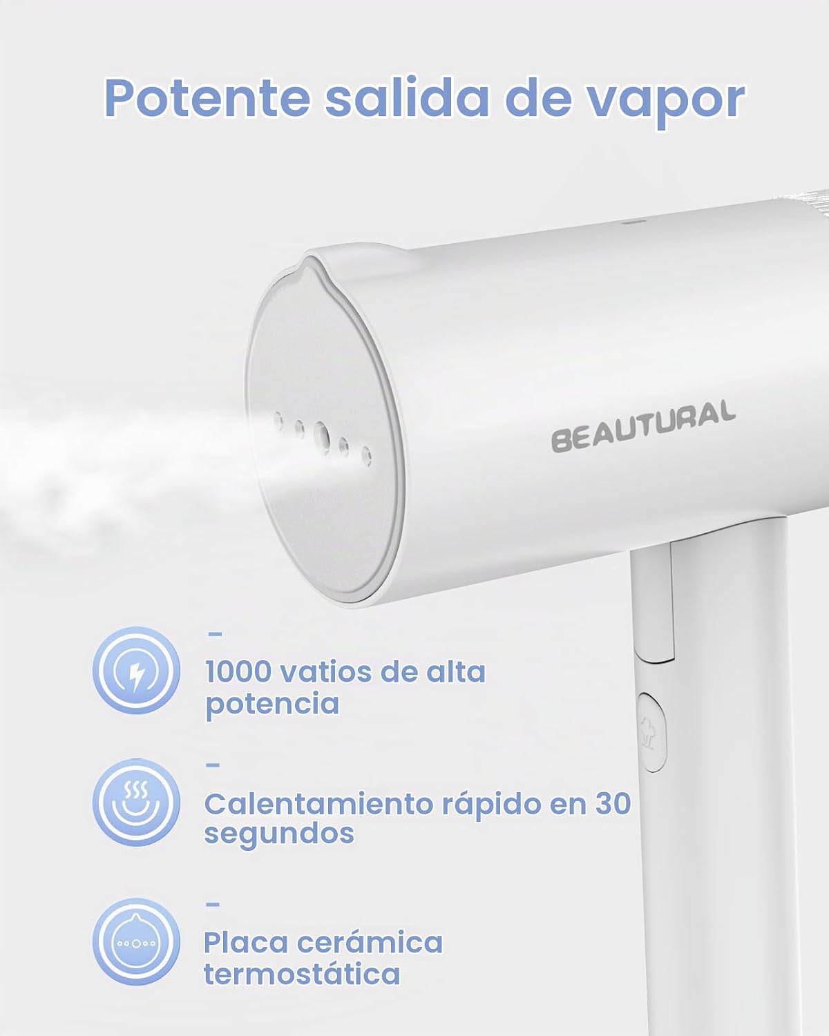 BEAUTURAL Vaporizador para ropa, removedor de arrugas portátil de r...