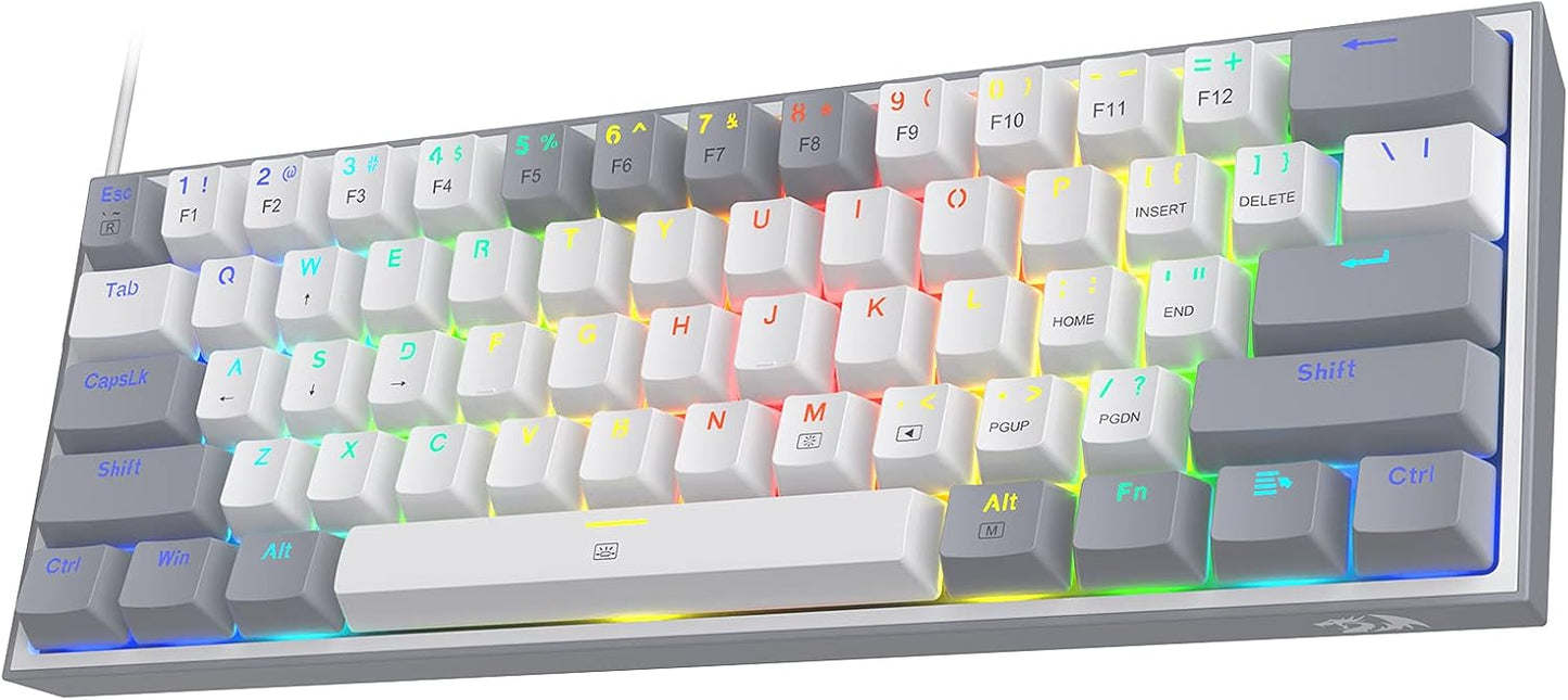 Redragon K617 Fizz - Teclado con cable para juegos RGB 60%, teclado...