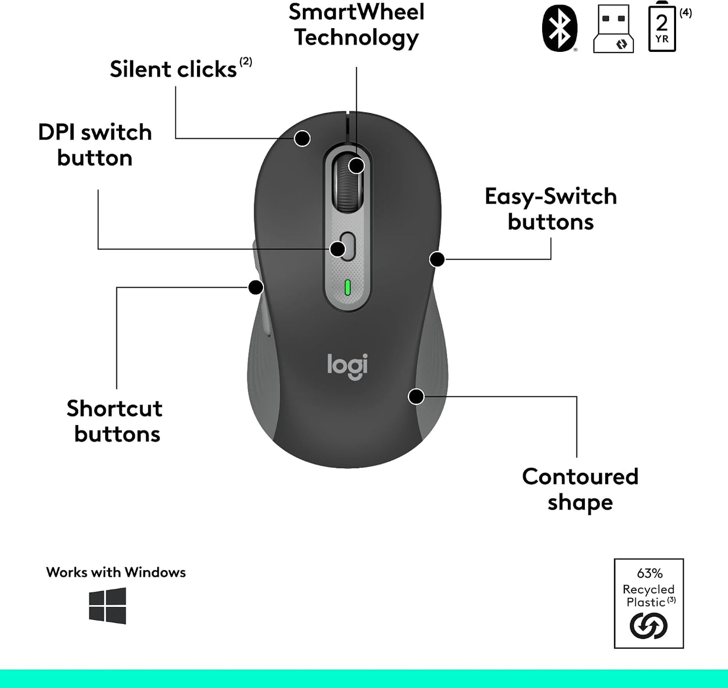 Combo Logitech Signature Slim MK955 para empresas - Edición Copilot...