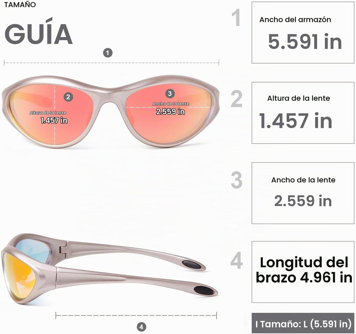 ADE WU Gafas de sol Y2K Rave de moda envolventes gafas de sol depor...