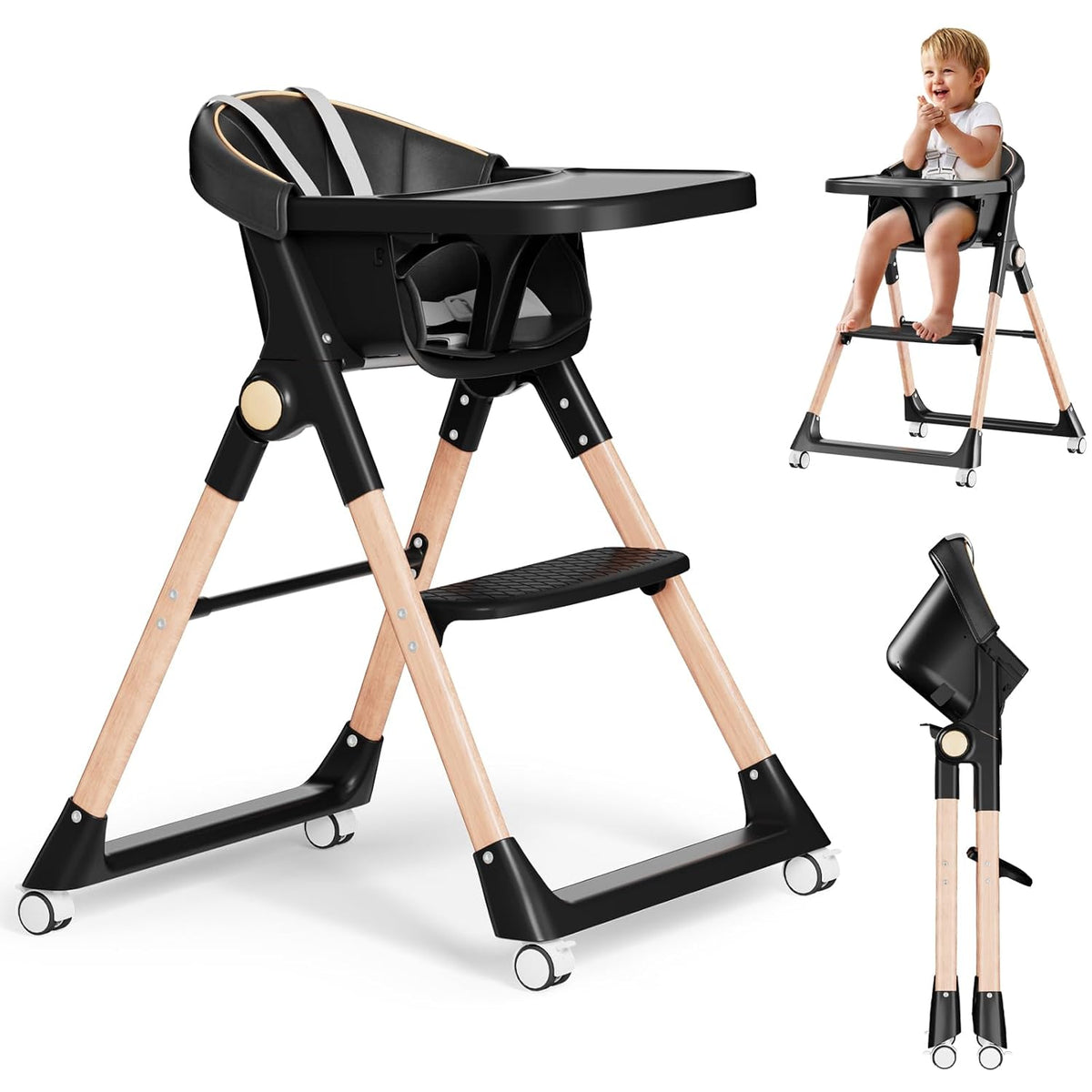Silla Alta para Bebé, Sillas Altas para Bebés y Niños Pequeños, Sil...