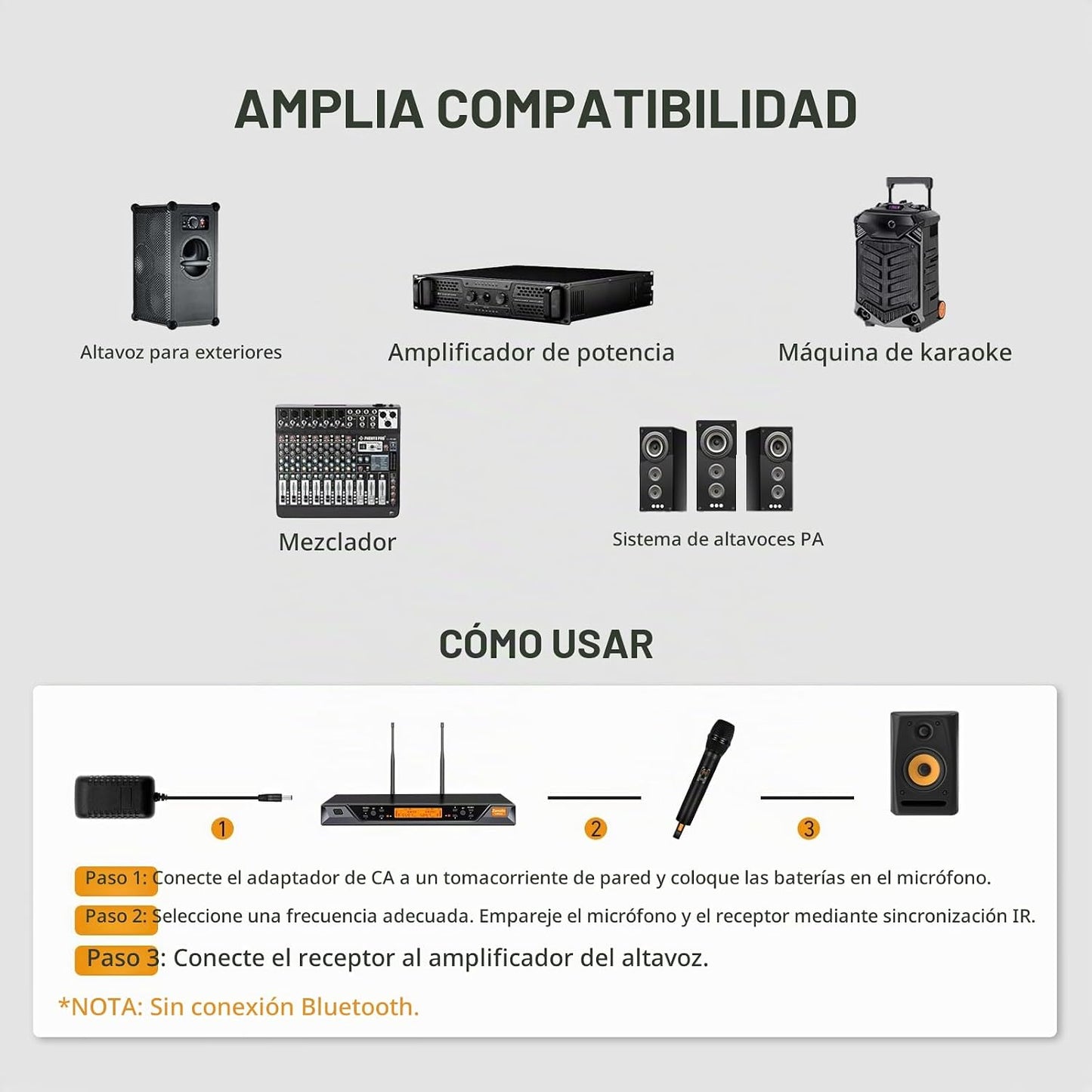 Zenolix UM206 Sistema de micrófono inalámbrico de 2 canales con mic...