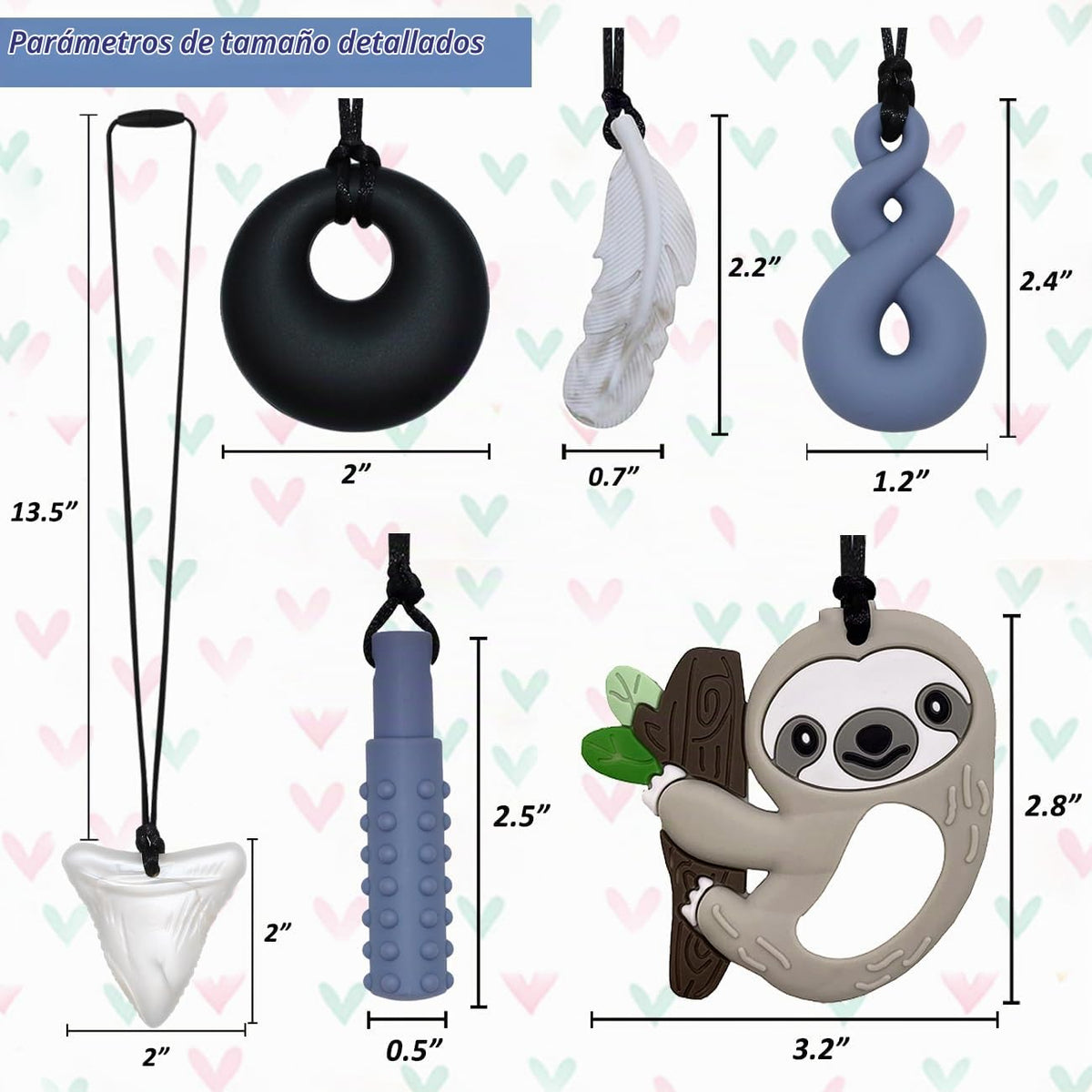 Collares masticables para niños sensoriales, paquete de 6 collares...