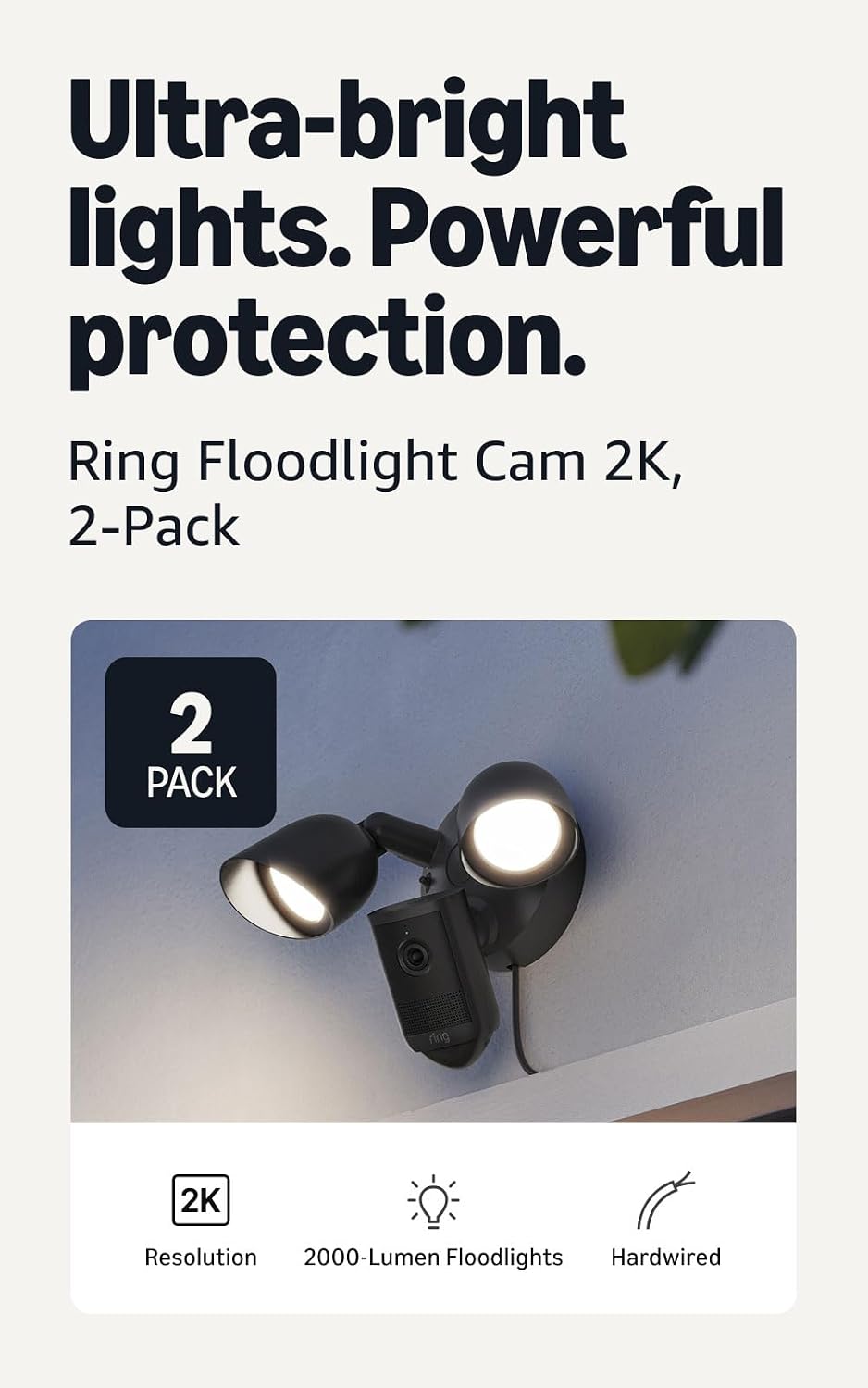 Cámara con reflector 2K Ring cableada (último modelo): seguridad pa...