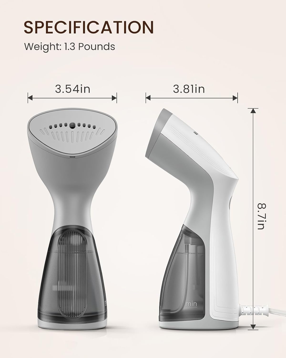 BEAUTURAL Vaporizador de viaje para ropa, voltaje dual para uso mun...