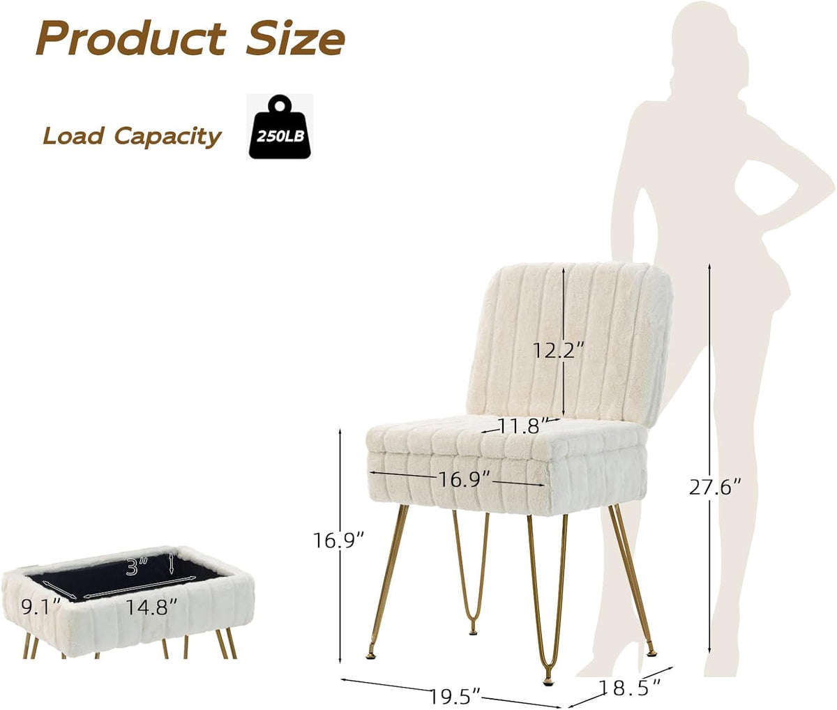 Manyday Silla de tocador con almacenamiento | Cómoda otomana con re...