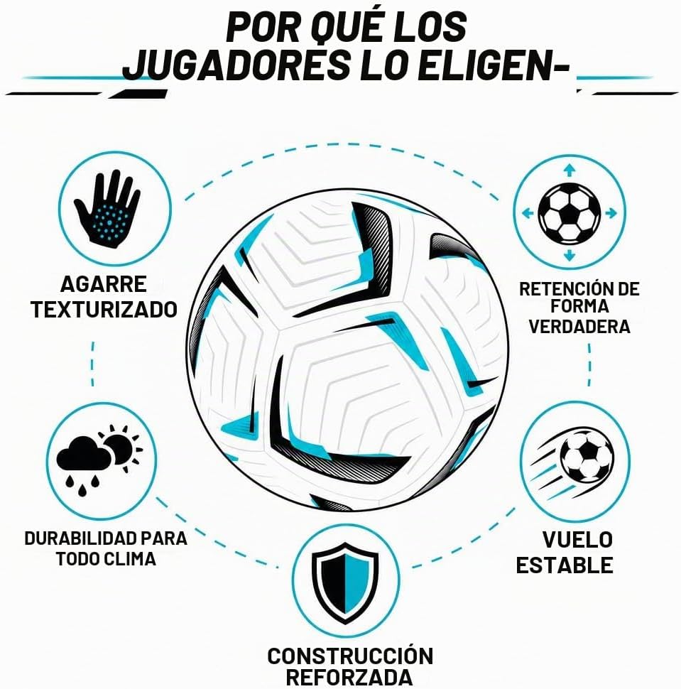 Western Star Balón de fútbol Helix- Tamaño 3 4 5 \u2013 Pelotas de...