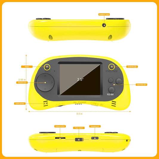 Juegos de mano para niños, videojuego retro de 16 bits con 220 jueg...