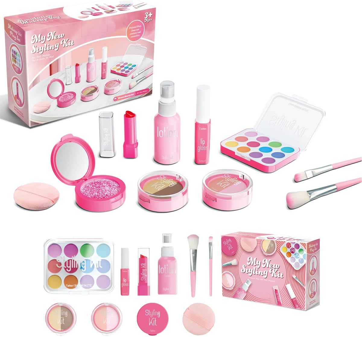 Kits de maquillaje falso para niñas de 3, 4, 5 años, juguetes de ma...