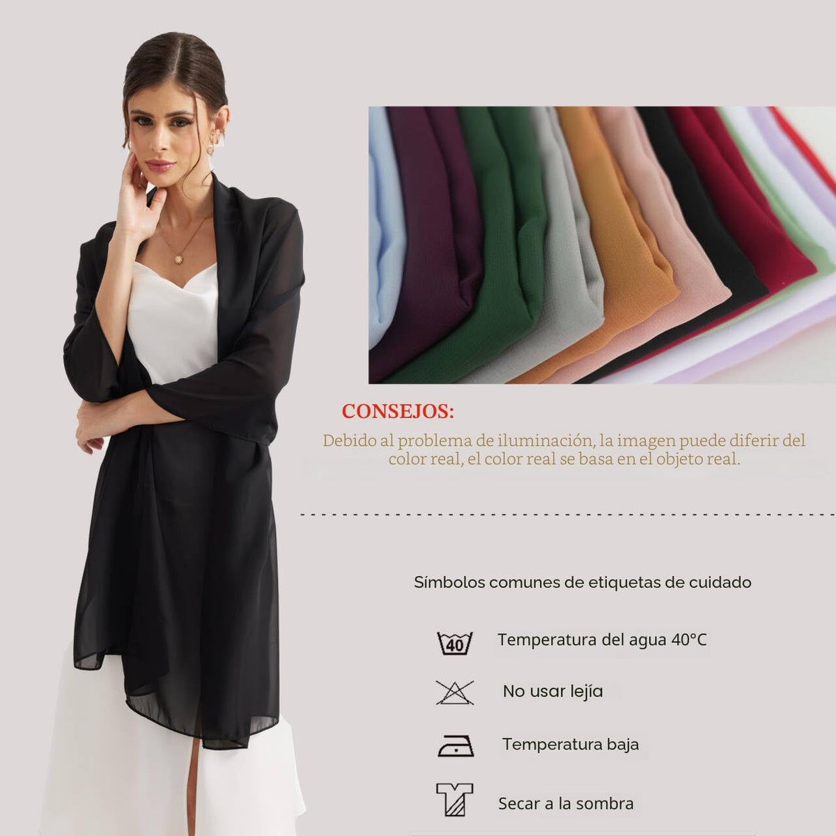 Pukguro Chales y envolturas para vestidos de noche, bufanda de boda...