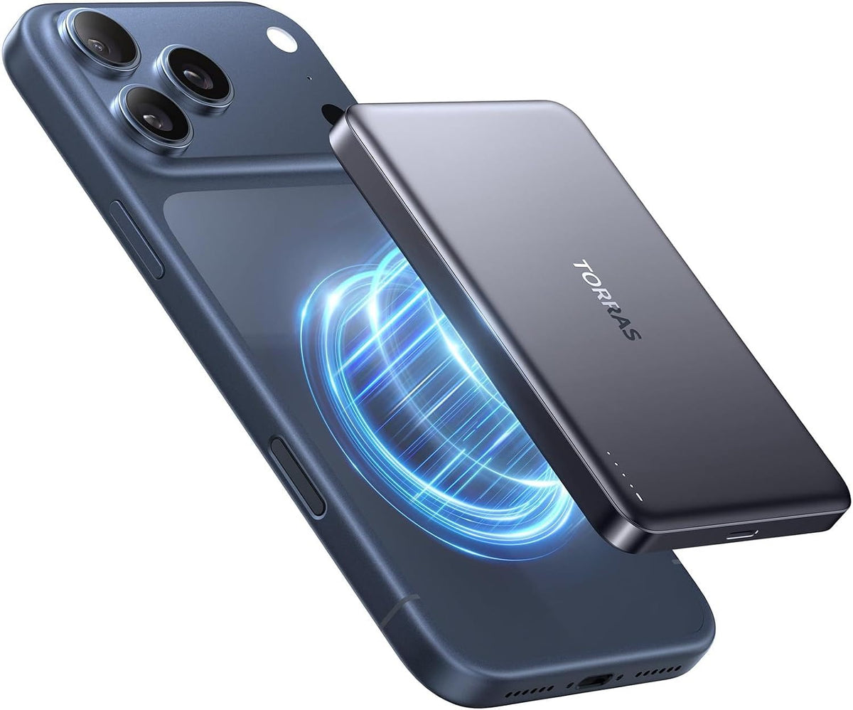 TORRAS MiniMag Power Bank, cargador portátil inalámbrico ultra delg...