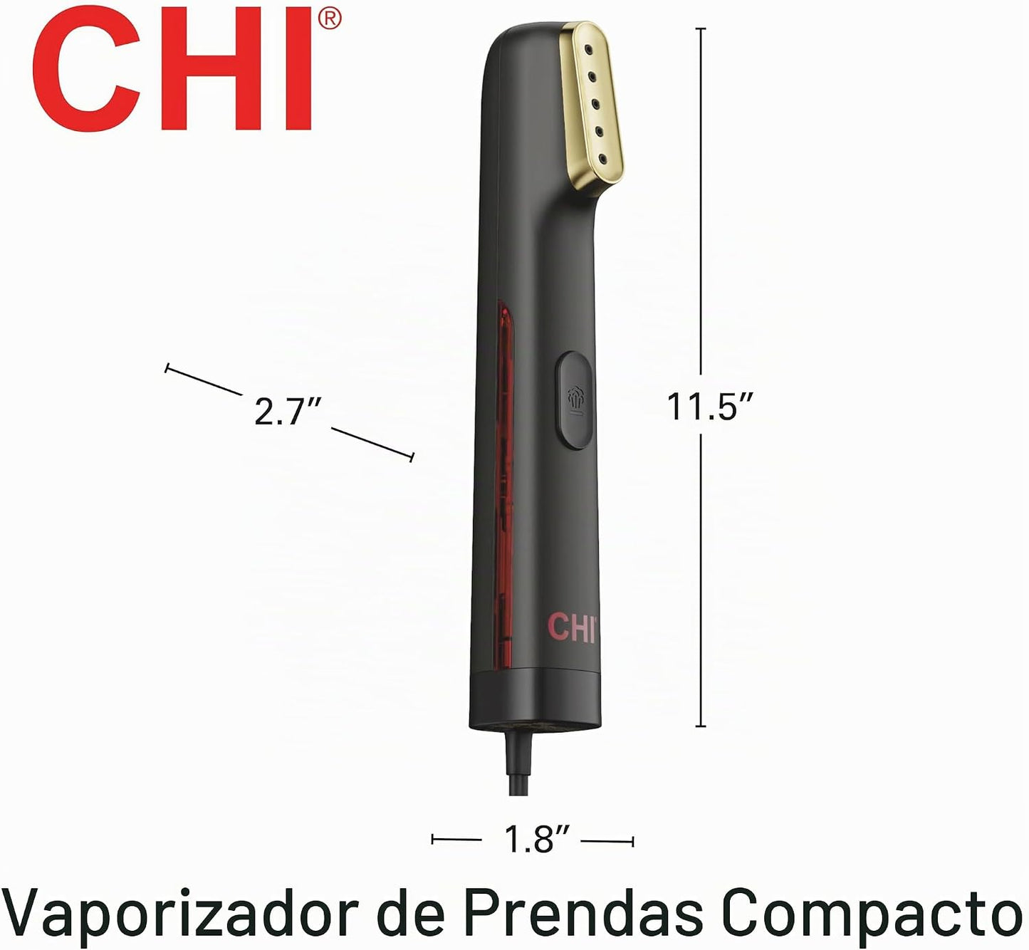 CHI Vapor de mano para ropa, 800 vatios, color negro | Removedor de...