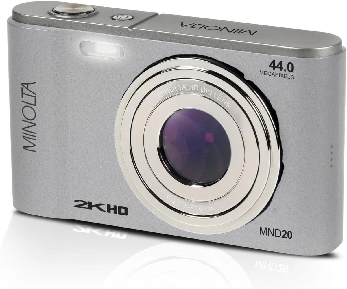 Minolta MND20 Cámara digital de 44 MP, video de 2.7K, zoom 16X (pla...