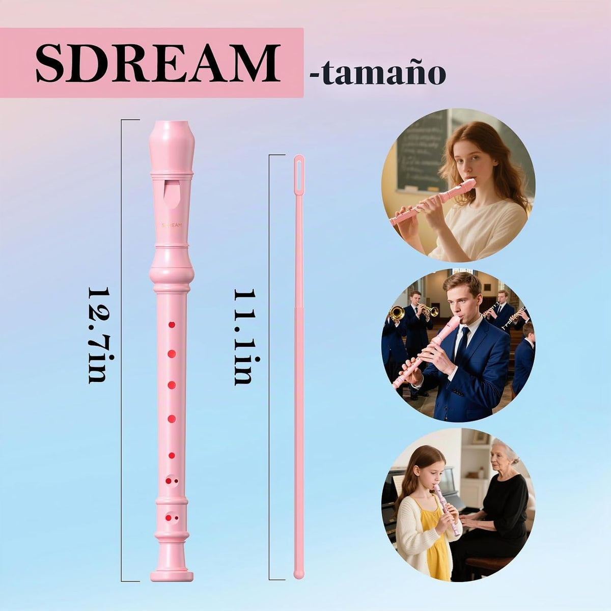 SDREAM Flauta dulce soprano para niños y adultos - Flauta grabadora...