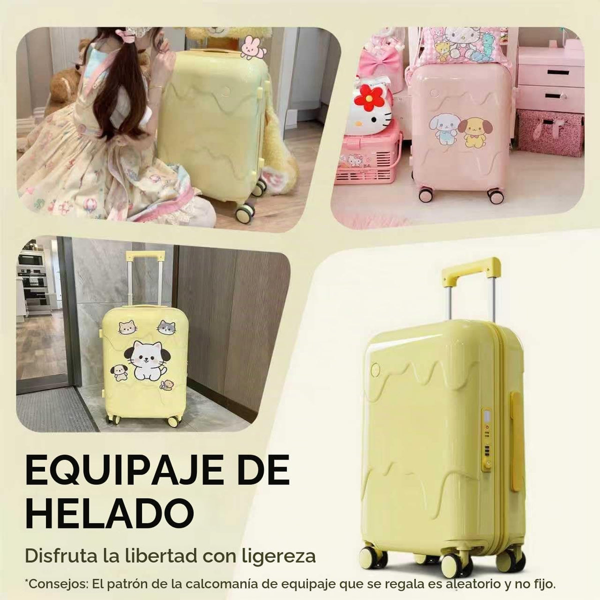 ROAMING 20 pulgadas Carry On Cute equipaje Spinner Ruedas Maleta Am...