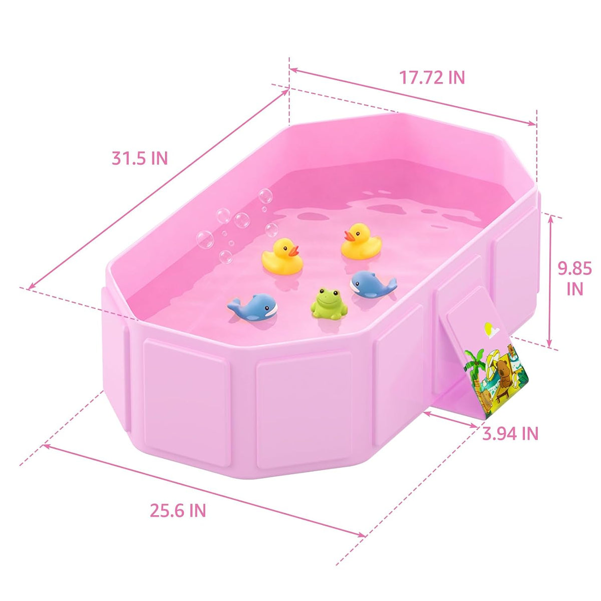 Bañera plegable para bebé, bañera para niños pequeños con tapón de...