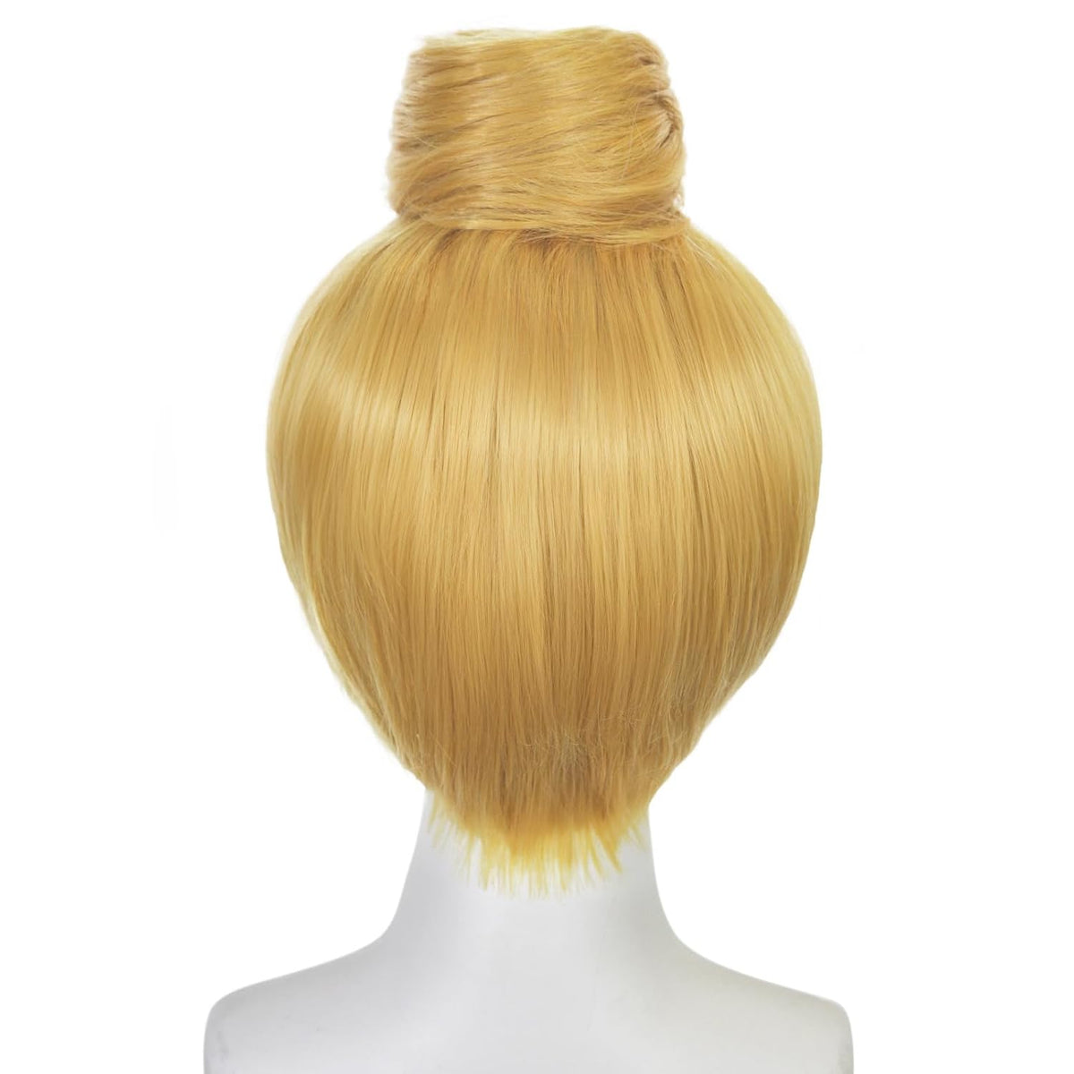 ANOGOL Peluca rubia corta con moño para mujer, pelucas doradas, pel...