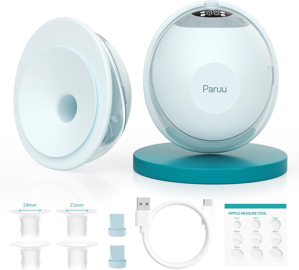 Paruu P20 Extractor de Leche Eléctrico Manos Libres, 4 Modos y 12 N...