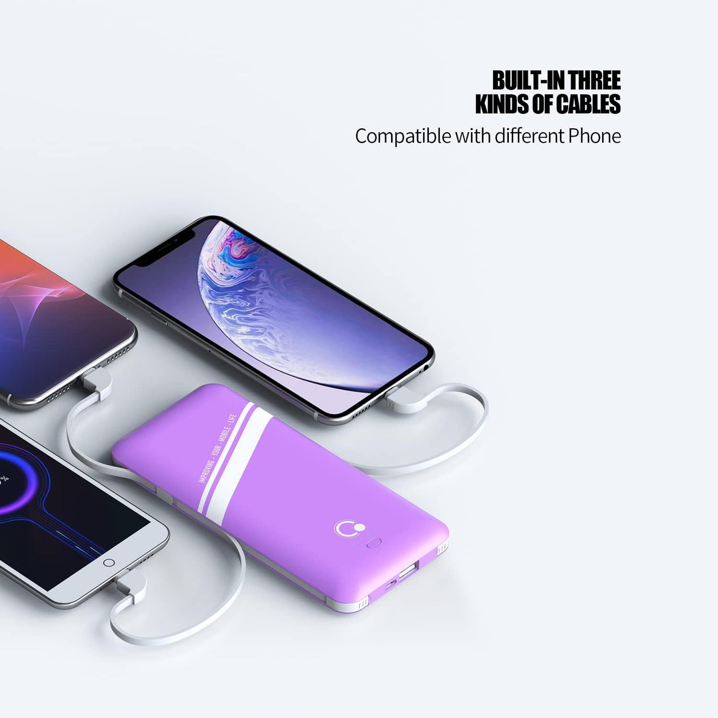 Cargador portátil Q Slim de 10000 mAh, batería externa de 4 salidas...
