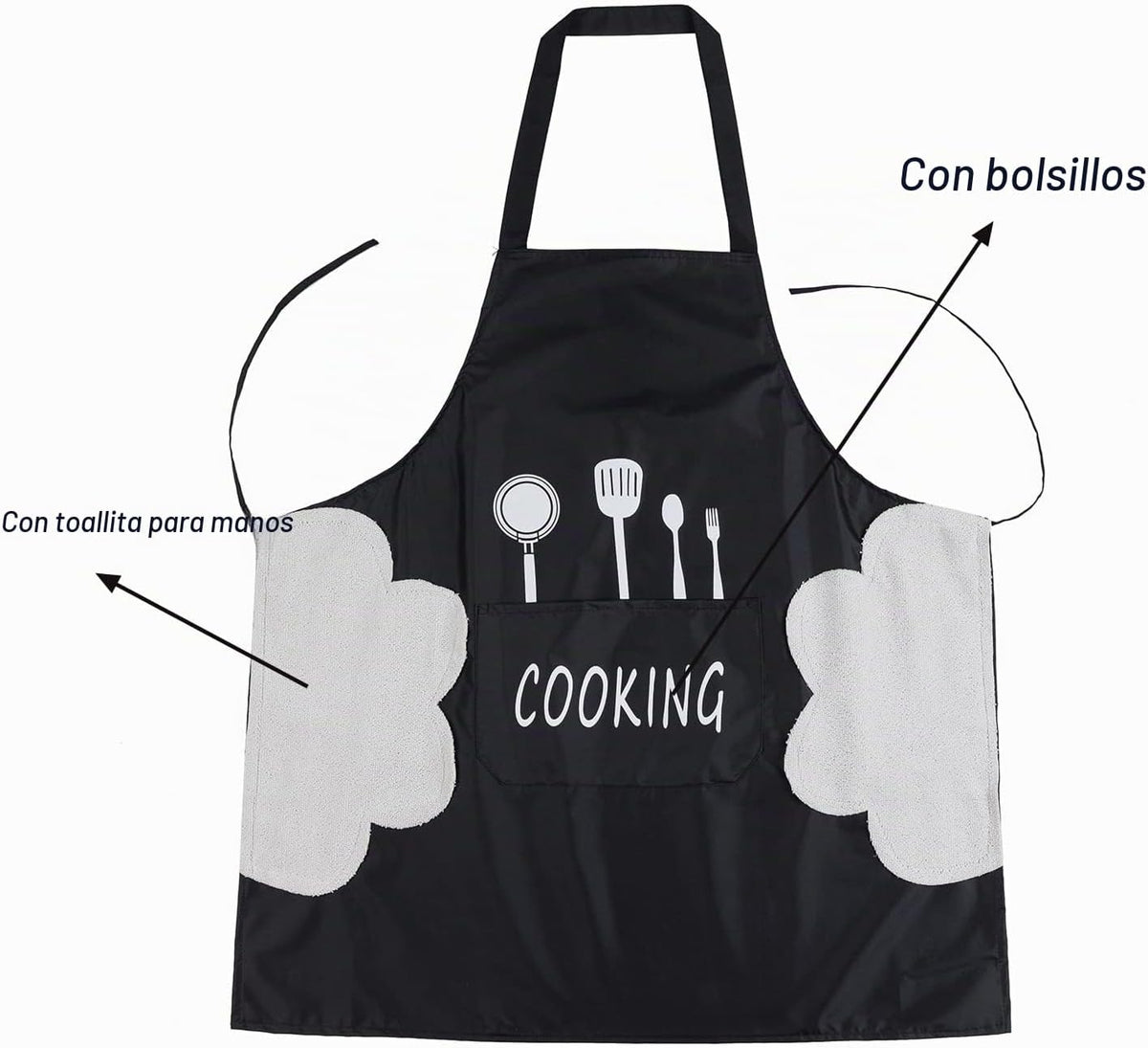 Agirlvct Paquete de 2 delantales de cocina con toallita de mano, re...