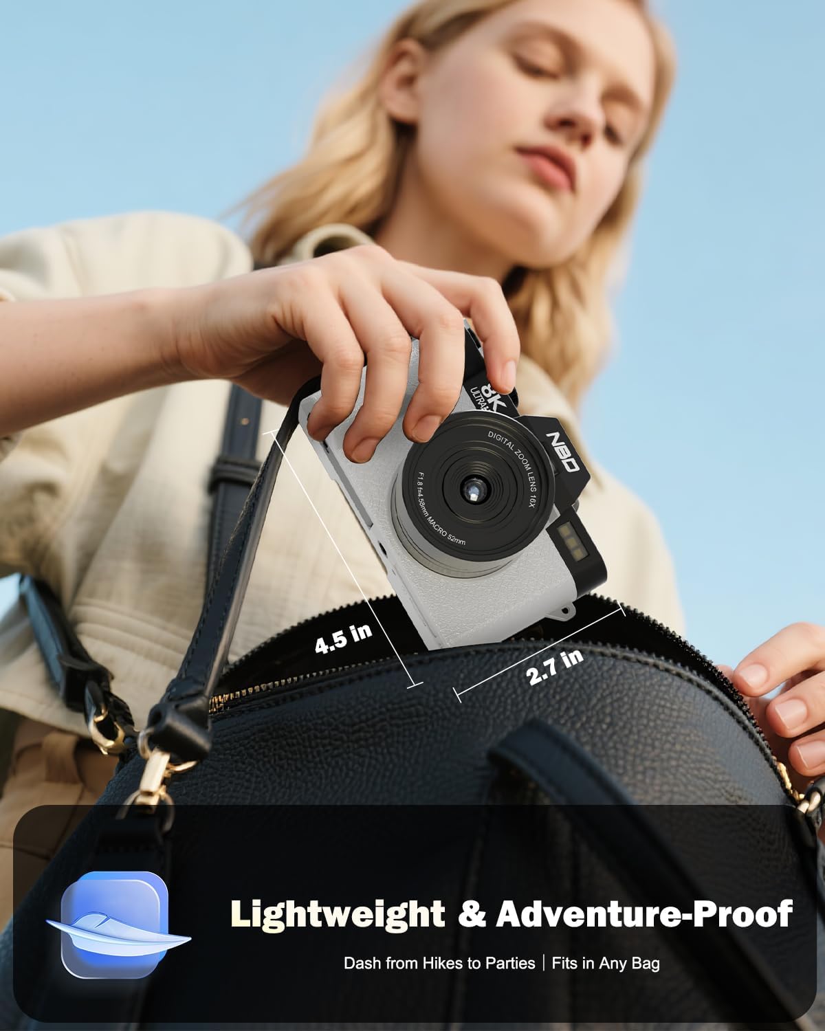 NBD Cámaras digitales 8K para fotografía, cámara fotográfica de 64...
