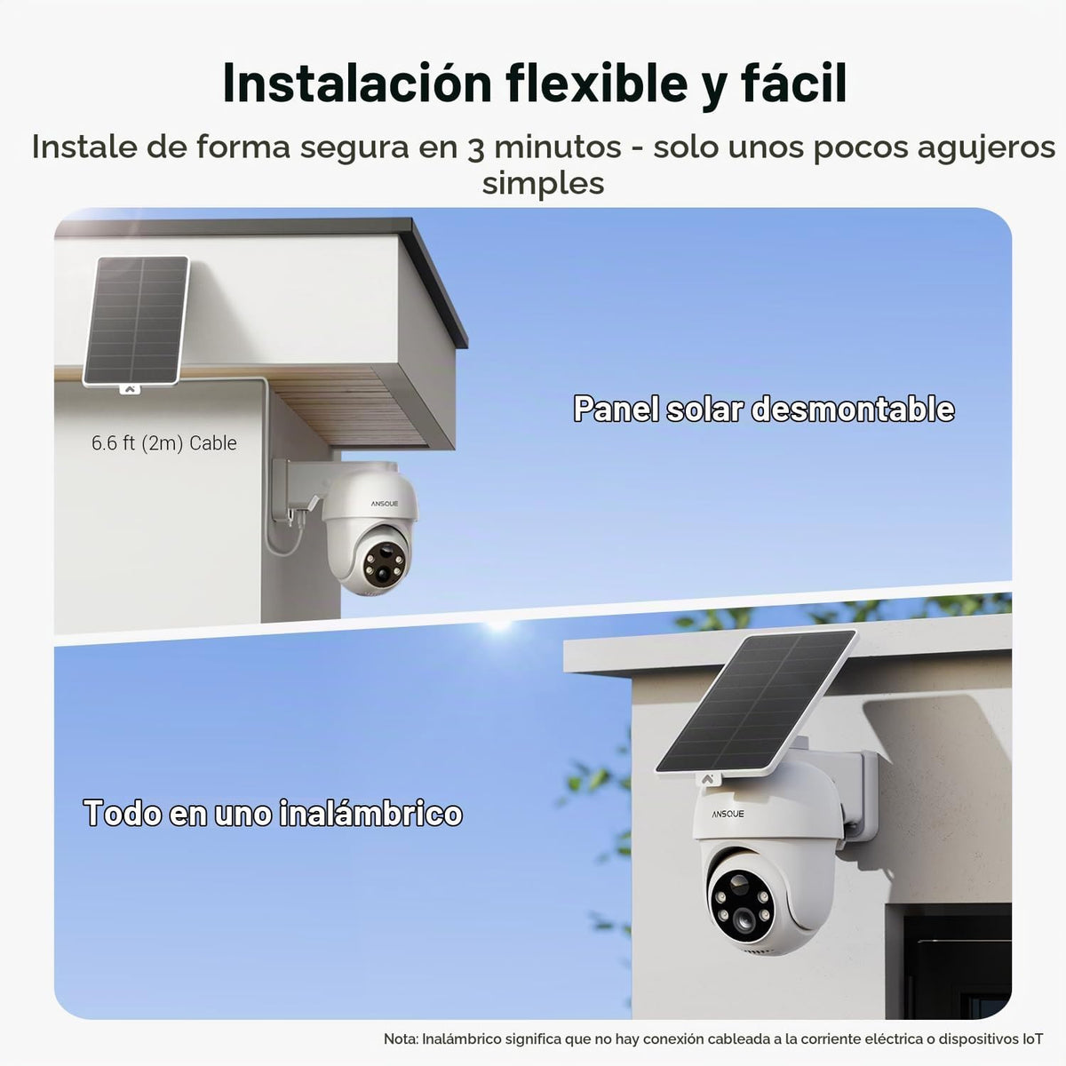 Cámaras de seguridad ANSQUE inalámbricas para exteriores del hogar,...