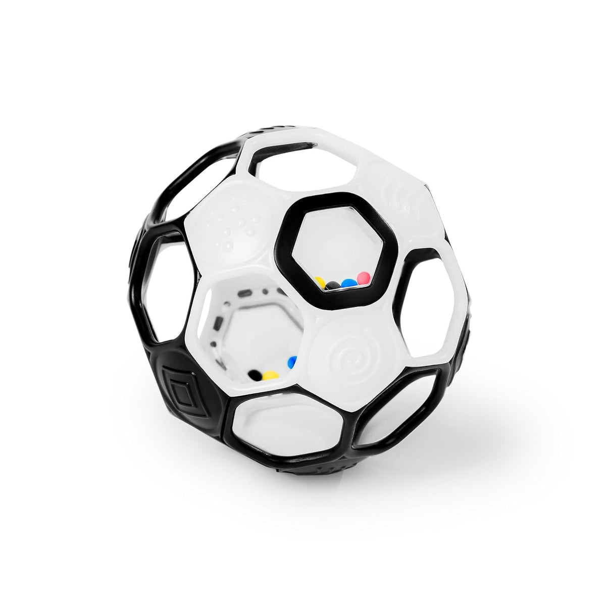 Bright Starts Oball Grippin' Goals Rattle Balón de Fútbol - Neg...