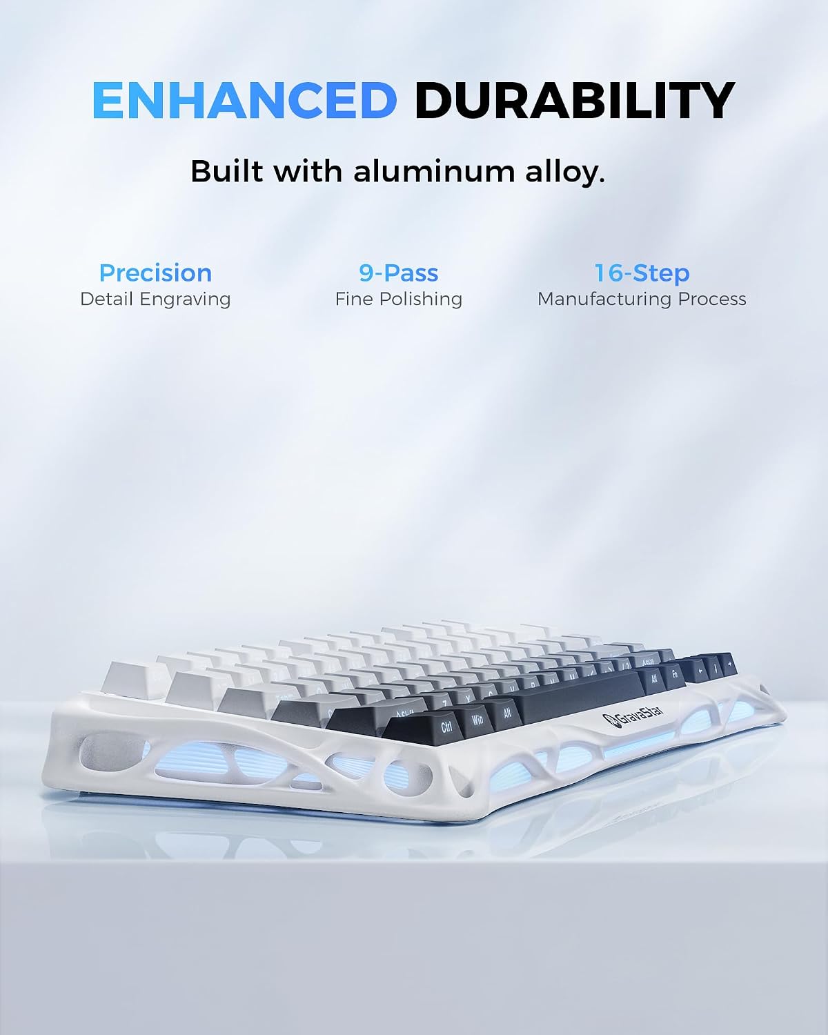 GravaStar Teclado mecánico inalámbrico Mercury K1 75% para juegos,...