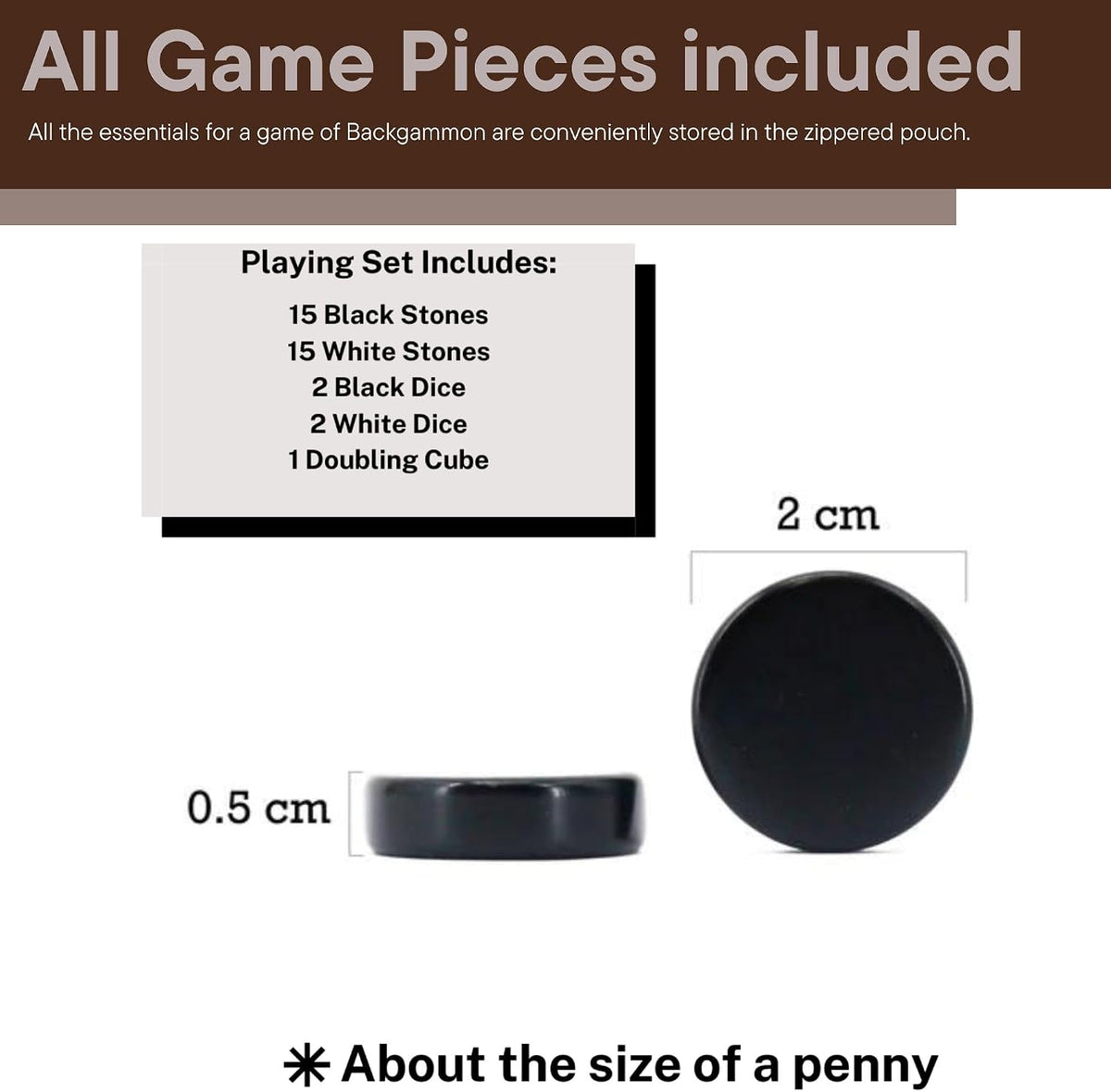 Juego de backgammon de viaje de cuero genuino crema