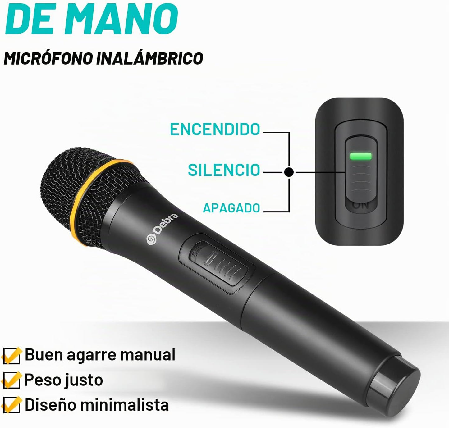 D Debra Audio AU800 Pro UHF Sistema de micrófono inalámbrico de 8 c...
