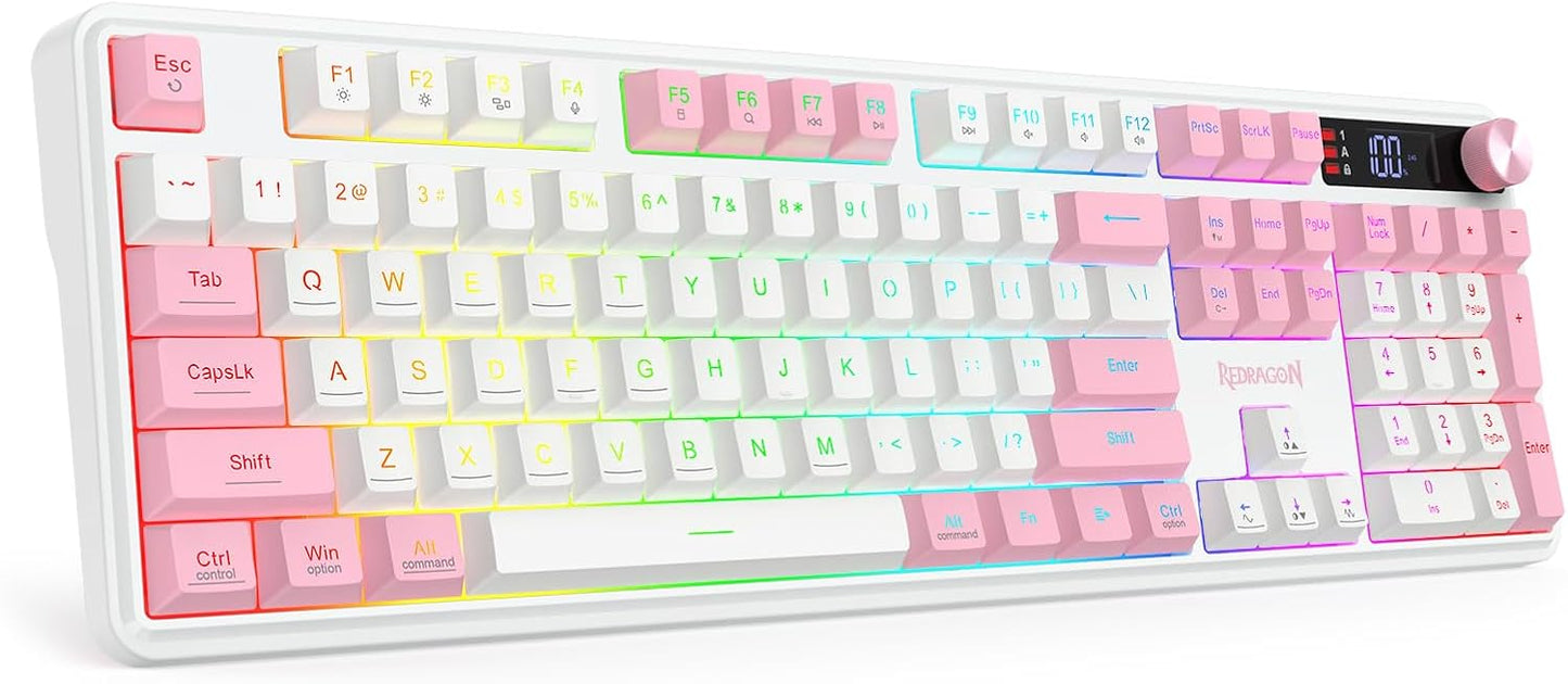 Redragon K526 PRO Teclado inalámbrico para juegos de membrana RGB,...