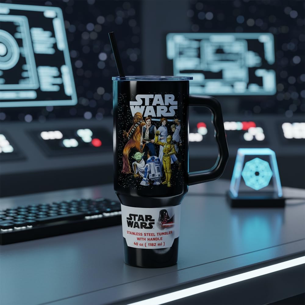 Silver Buffalo Star Wars - Vaso de acero inoxidable de doble pared,...
