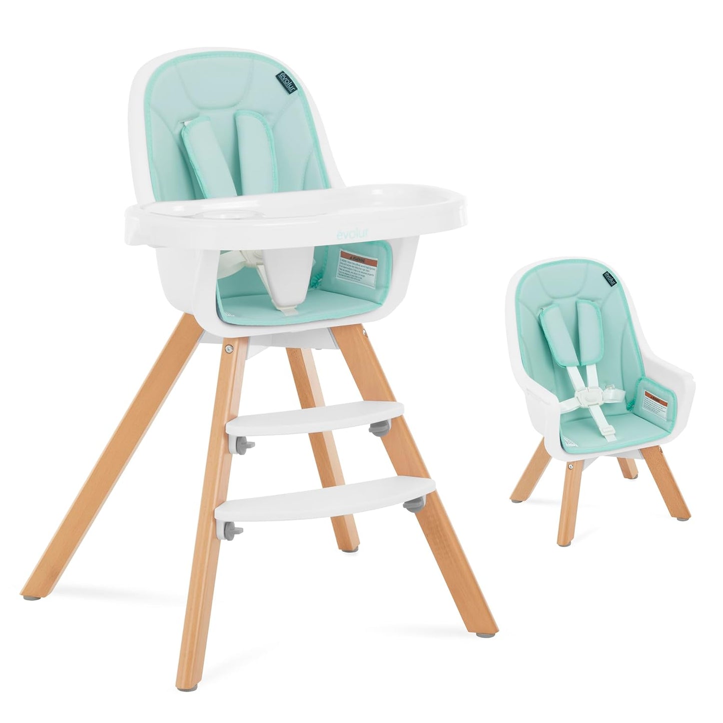 évolur Zoodle - Silla alta 3 en 1 en color menta, silla de alimenta...