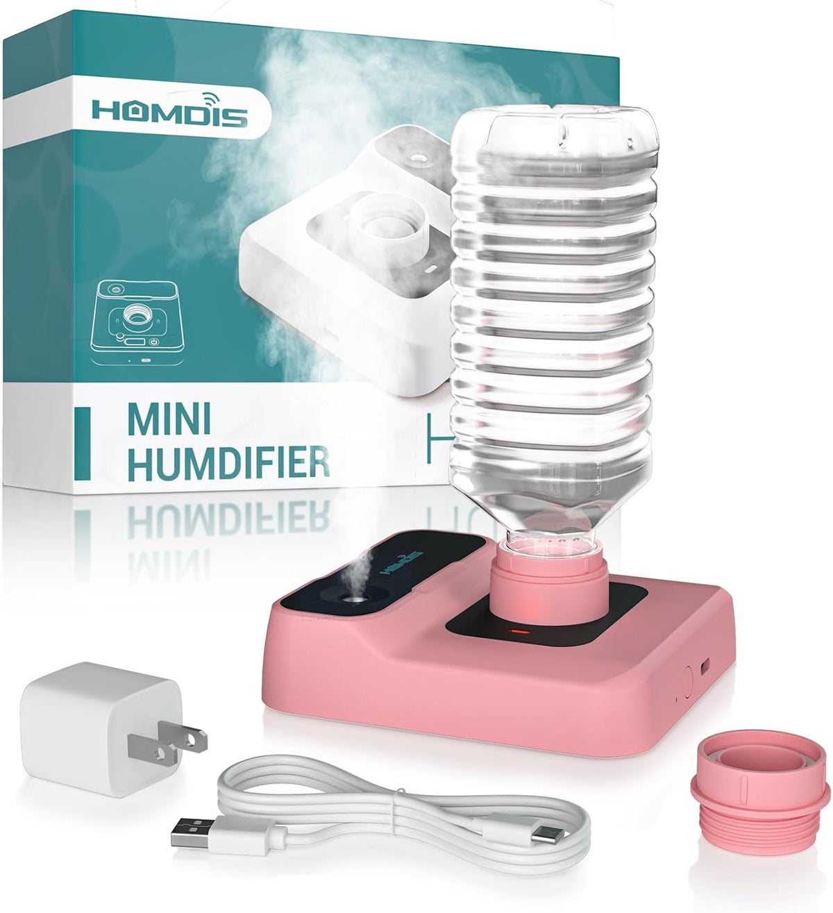HOMDIS Humidificador de viaje, pequeño humidificador portátil para...