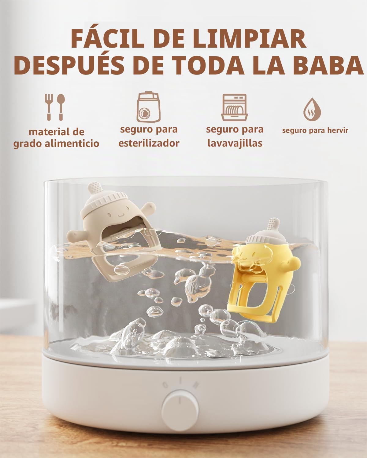 Paquete de 2 manoplas de dentición de silicona para bebés de más de...