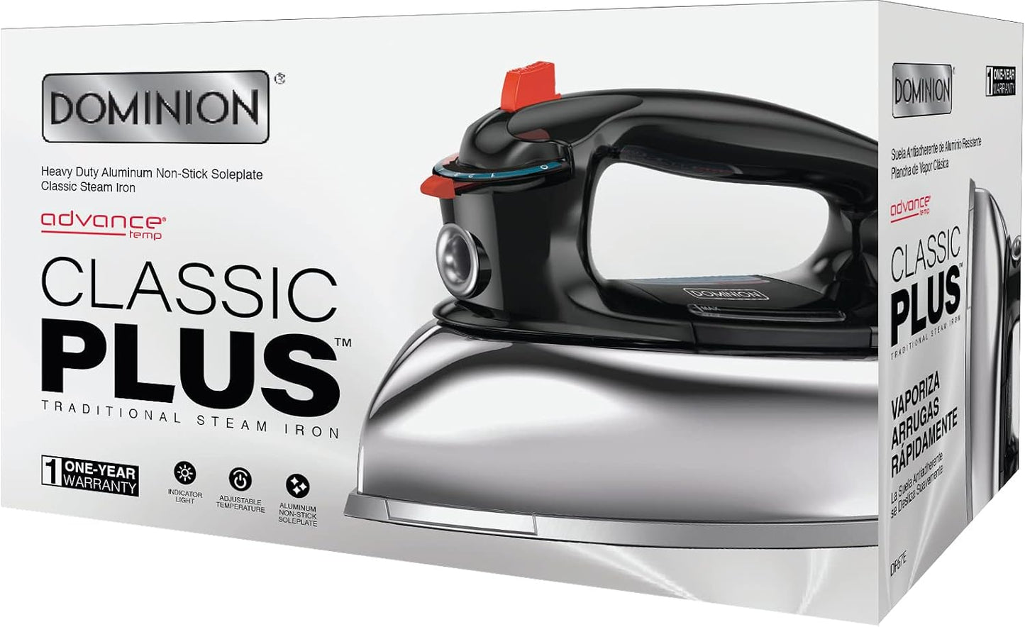 Dominion Plancha de vapor clásica + retro de 1200 vatios para ropa...