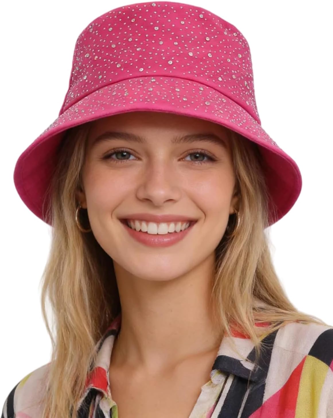 BOLLEY JOSS Sombrero de cubo brillante para mujer, sombrero de sol...
