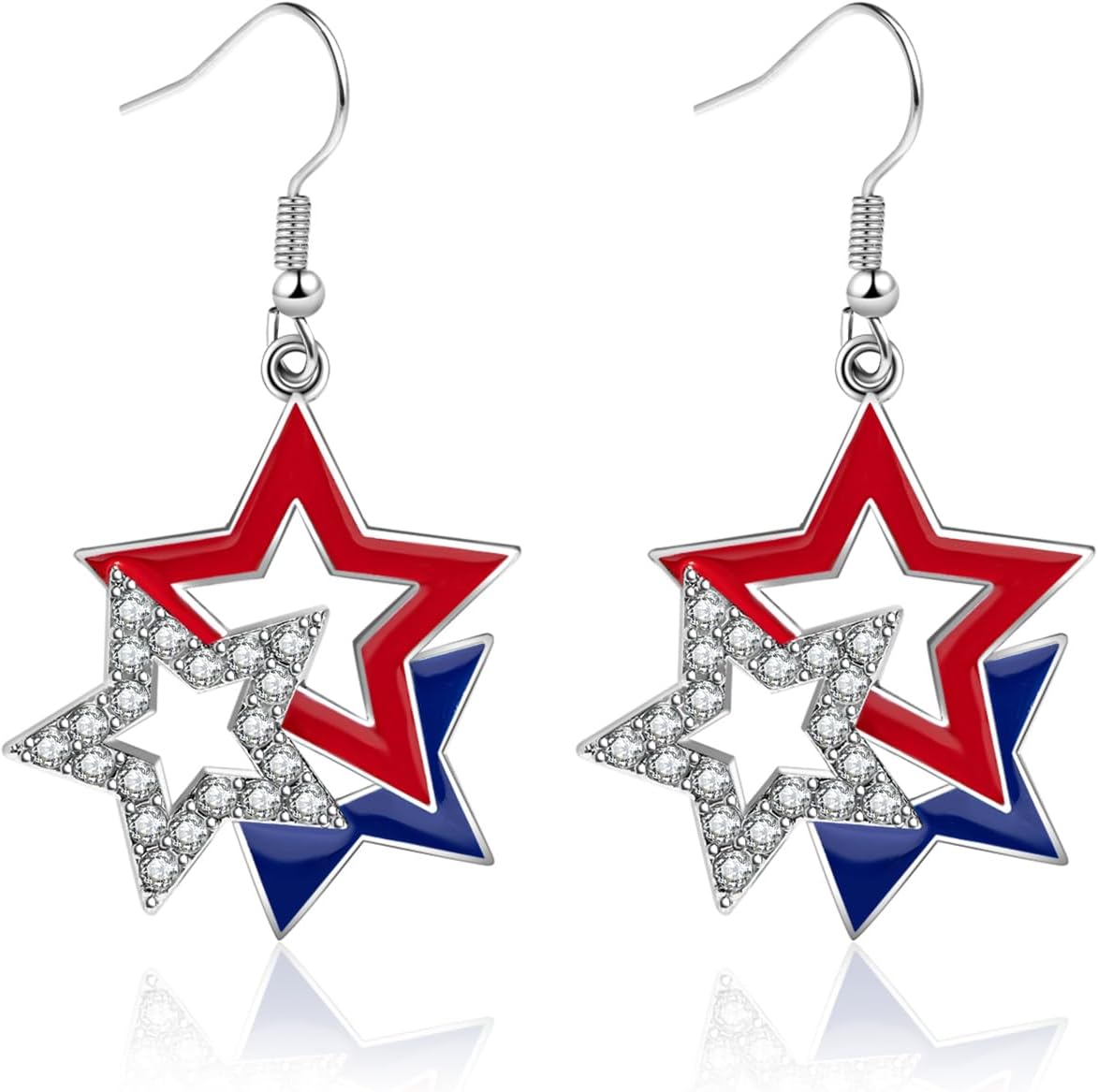 Aretes colgantes para el 4 de julio del Día de la Independencia con...