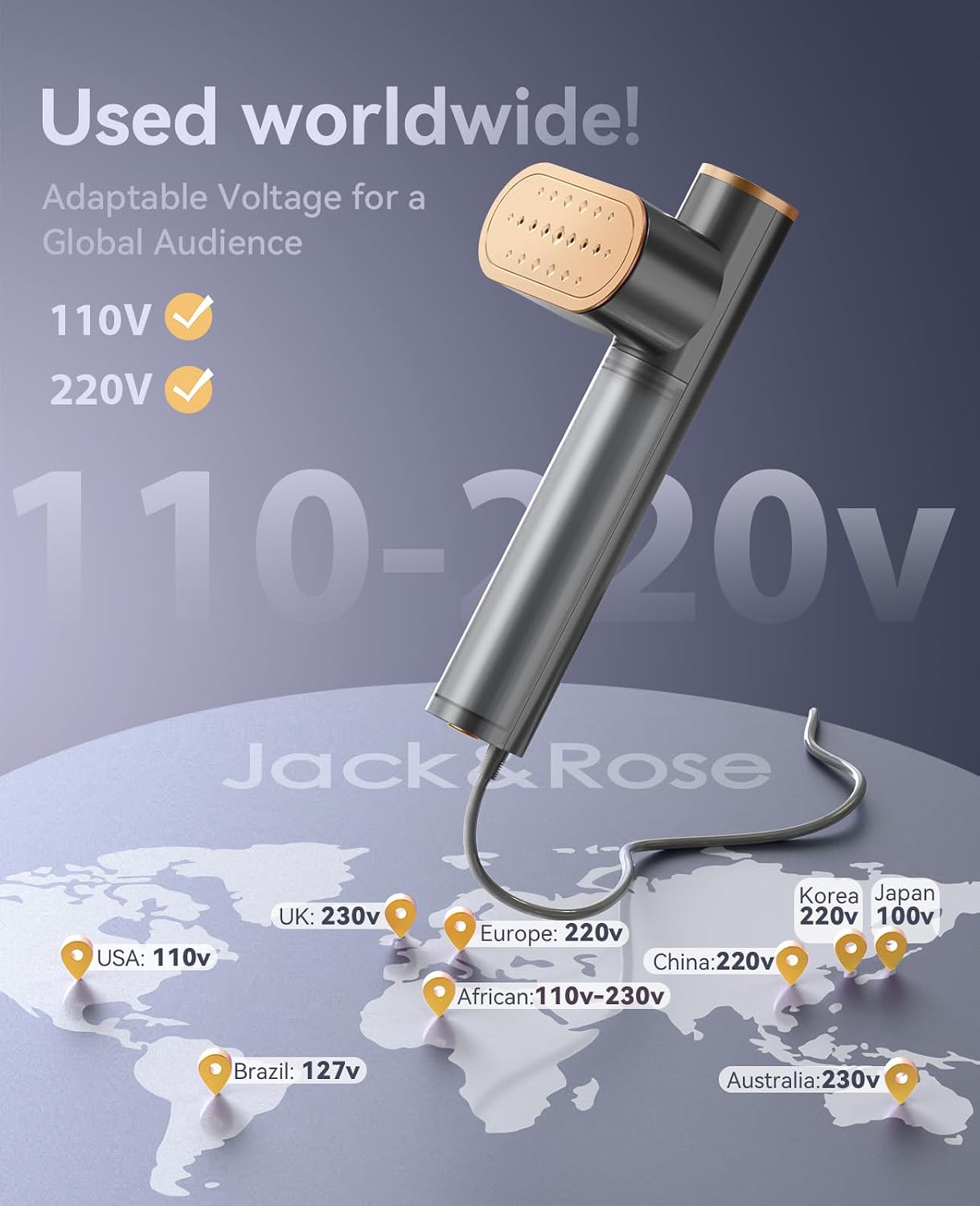 Jack &amp; Rose Vaporizador de viaje para ropa, plancha portátil de...