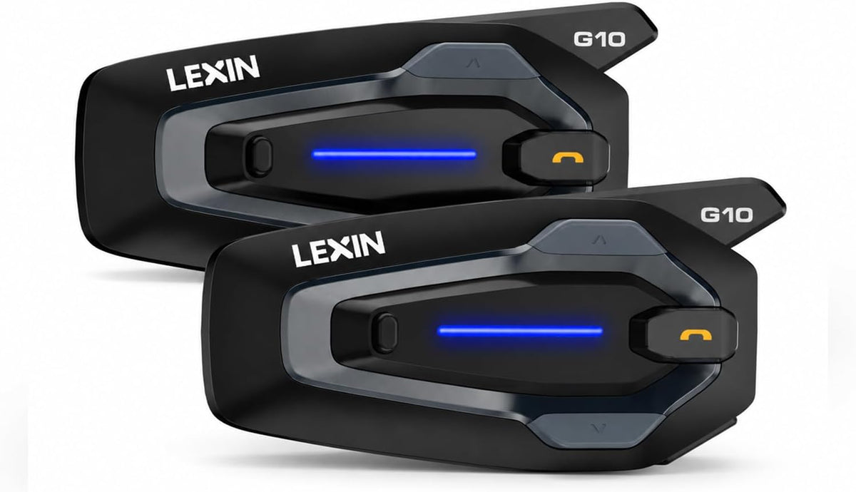 LEXIN Auriculares Bluetooth G10 para casco de motocicleta, sistema...