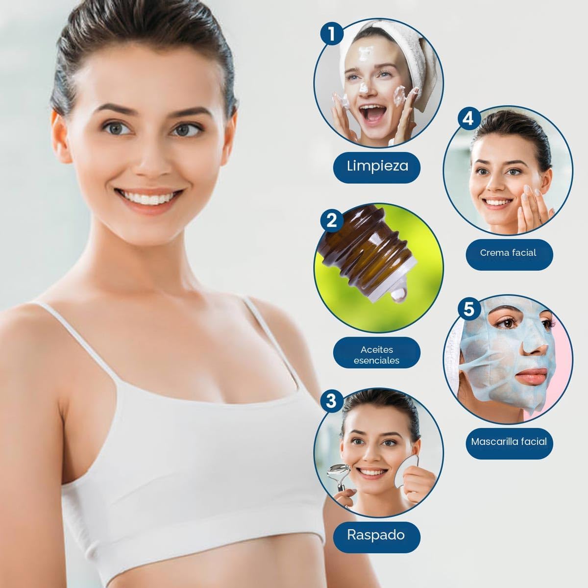 Bealihelp Rodillo Facial y Gua Sha, Rodillo Facial de Acero Inoxida...